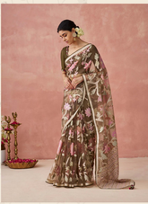 Nakshatra Brown Premium saree