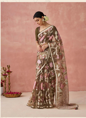 Nakshatra Brown Premium saree