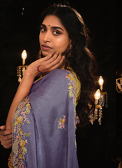 Bluish Grey Party wear saree