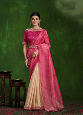 Nakshatra Heavy Embroided Pink Saree