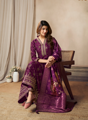 Nakshatra Purple Banarsi Silk Anarkali Suit