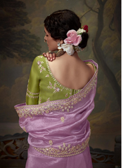 Nakshatra Stunning Lavender Embroidery Saree