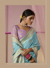 Nakshatra light blue silk saree