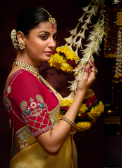 Nakshatra Yellow Banarasi Kanjivaram Designer Saree