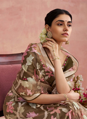 Nakshatra Brown Premium saree