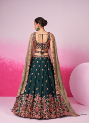 Nakshatra Green Embroidery Lehenga