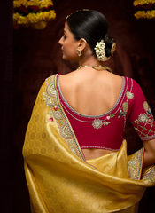 Nakshatra Yellow Banarasi Kanjivaram Designer Saree