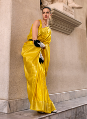 Nakshatra Yellow Munga Silk Saree