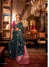 Nakshatra Green Satin silk saree
