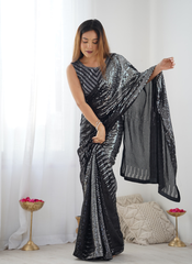 Nakshatra Black Dazzling Saree