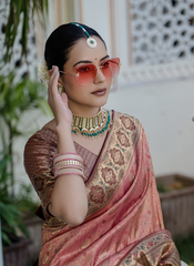 Nakshatra Peach Color Kanjivaram Silk Saree