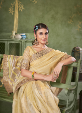 Nakshtra Yellow Gotta Patti Saree