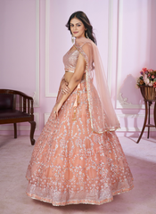 Nakshatra Pink Party Wear Sequence Lehenga