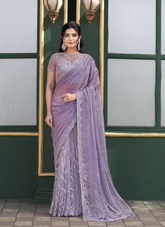 Nakshtra Lavender Party Wear Designer Saree