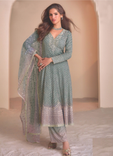 Nakshatra Blue Sharara Suit