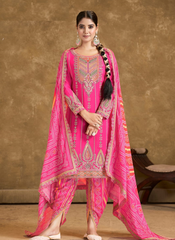 Nakshatra Bandhini Partywear Pink Dhoti Suit Set