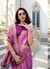 Nakshatra Lavender Ikkat Weaving Saree