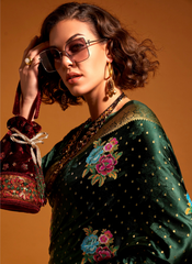 Nakshatra Green Silk Saree