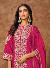 Nakshatra Pink Embroidered Palazzo Suit