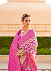 Nakshatra Pink Printed Saree