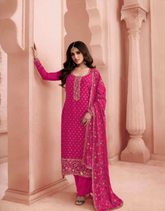 Nakshatra Pink Dola Silk Embroidered Suit