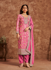 Nakshatra Pink Dola Silk Salwar Kameez