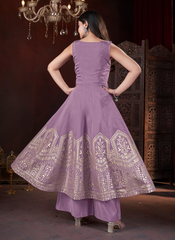 Nakshatra Lavender Foil Printed Readymade Palazzo Suit