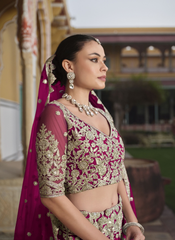 Nakshatra Pink Embroidered Bridesmaid Lehenga