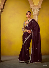 Nakshatra Burgundy Glass Tissue Saree