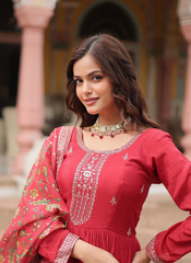 Nakshatra Maroon Ready to Wear Indian Gown