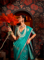 Nakshatra Pama Green Banarasi Woven Saree