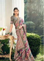 Nakshatra Pista Lehariya Saree