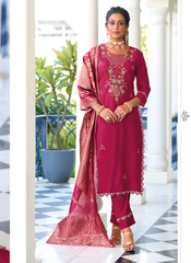 Nakshatra Pink Readymade Silk Suit