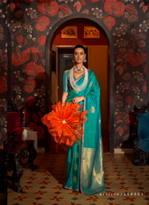 Nakshatra Pama Green Banarasi Woven Saree