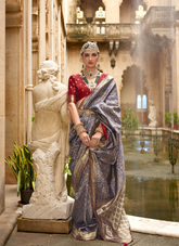 Nakshatra Neavy Blue Zari Woven Saree