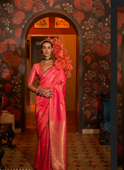 Nakshatra Gajri Pink Banarasi Woven Saree