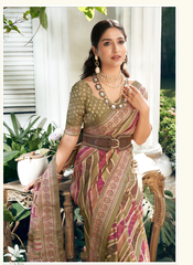 Nakshatra Beige Lehariya Saree