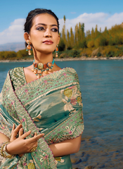 Emerald Elegance Banarasi Ensemble