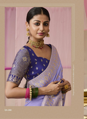 Nakshatra Light Lavender Dola silk saree