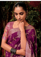 Majestic Ruby Weave Sari Ensemble
