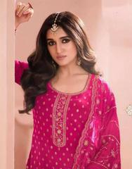 Nakshatra Pink Dola Silk Embroidered Suit