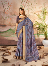 Nakshatra Designer Digital Print Blue(B) saree