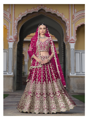 Nakshatra Pink Embroidered Bridesmaid Lehenga