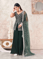 Nakshatra Bottle green Sharara set