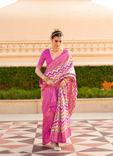 Nakshatra Pink Printed Saree
