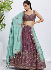 Nakshatra Rose Gold Embroidery Lehenga