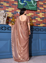 Nakshatra Copper Zircon Border Saree