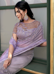 Nakshtra Lavender Party Wear Designer Saree