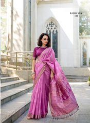 Nakshatra Lavender Ikkat Weaving Saree