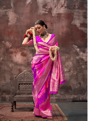 Nakshatra Pink Silk Saree